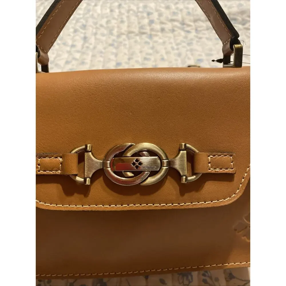 PATRICIA NASH PORCILI P799261X CROSSBODY WITH CARD CASE DUST BAG HAZELNUT NWT